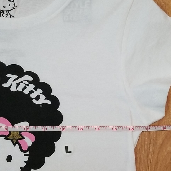 Hello Kitty go with the fro white shirt large NWT - Picture 7 of 8